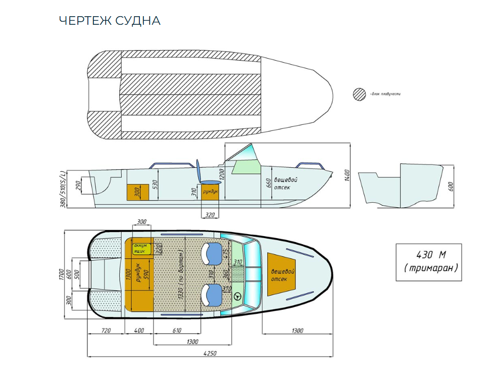 Стеклопластиковый катер Wyatboat-430 M (тримаран) в Самаре Стеклопластиковый катер Wyatboat-430 M (тримаран) в Самаре