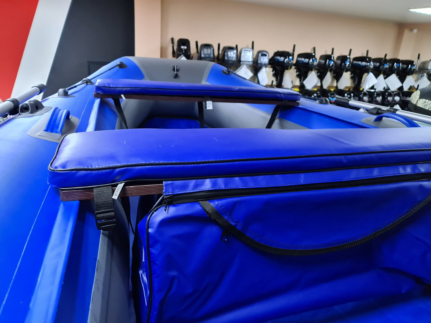 КОМПЛЕКТ МЯГКИХ НАКЛАДОК С СУМКОЙ ДЛЯ ЛОДОК 90Х20 СИНИЙ в Самаре