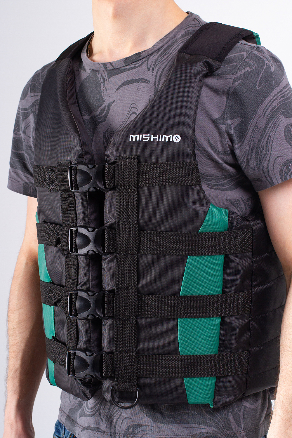 Жилет спасательный MISHIMO PRO Премиум качества Черно-зеленый в Самаре