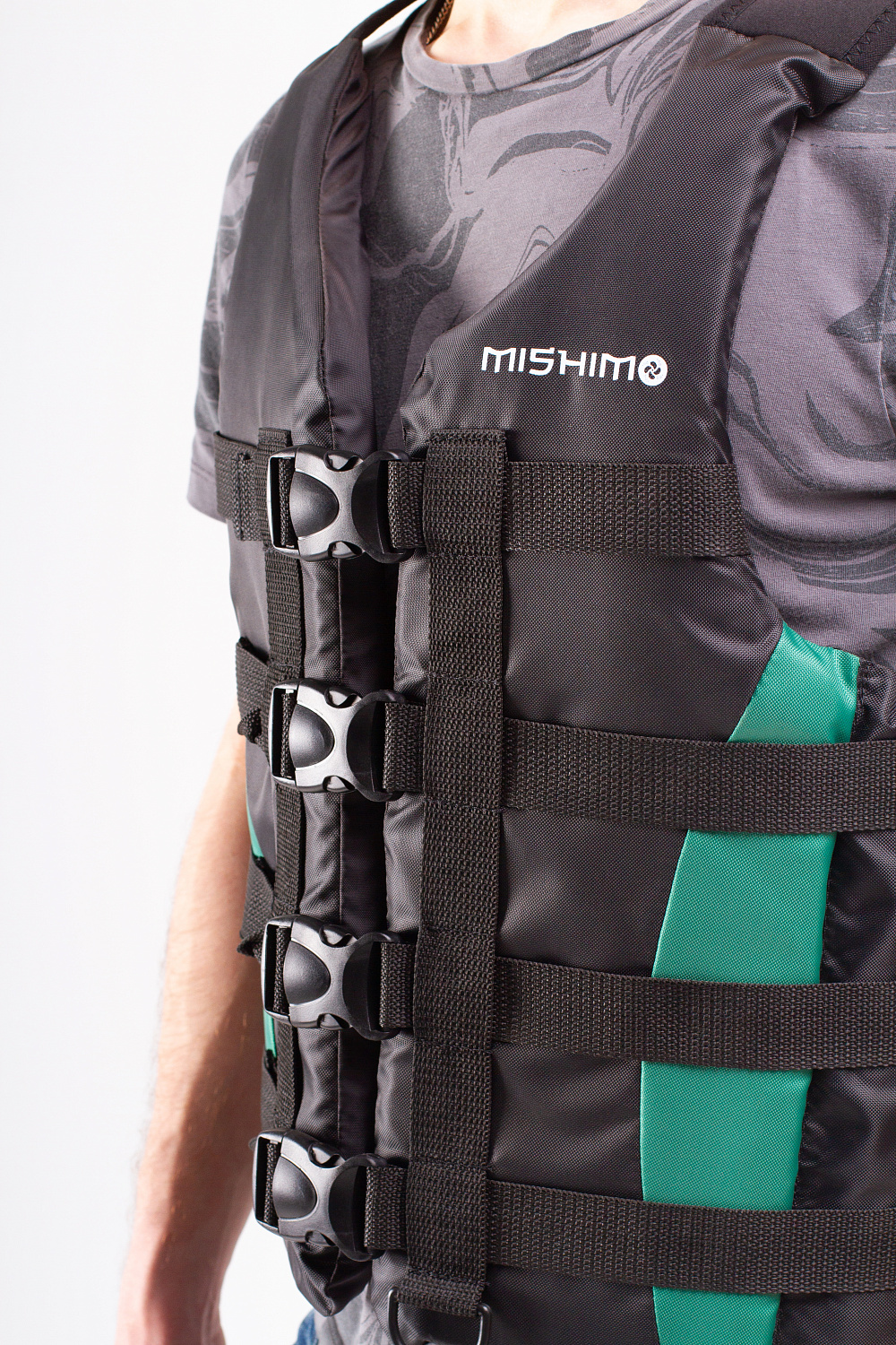 Жилет спасательный MISHIMO PRO Премиум качества Черно-зеленый в Самаре